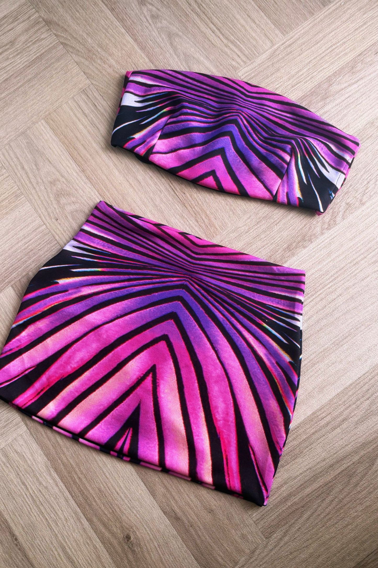 SOREYA BANDEAU TOP AND SKIRT CO-ORD  - ODESSA PRINT - PINK