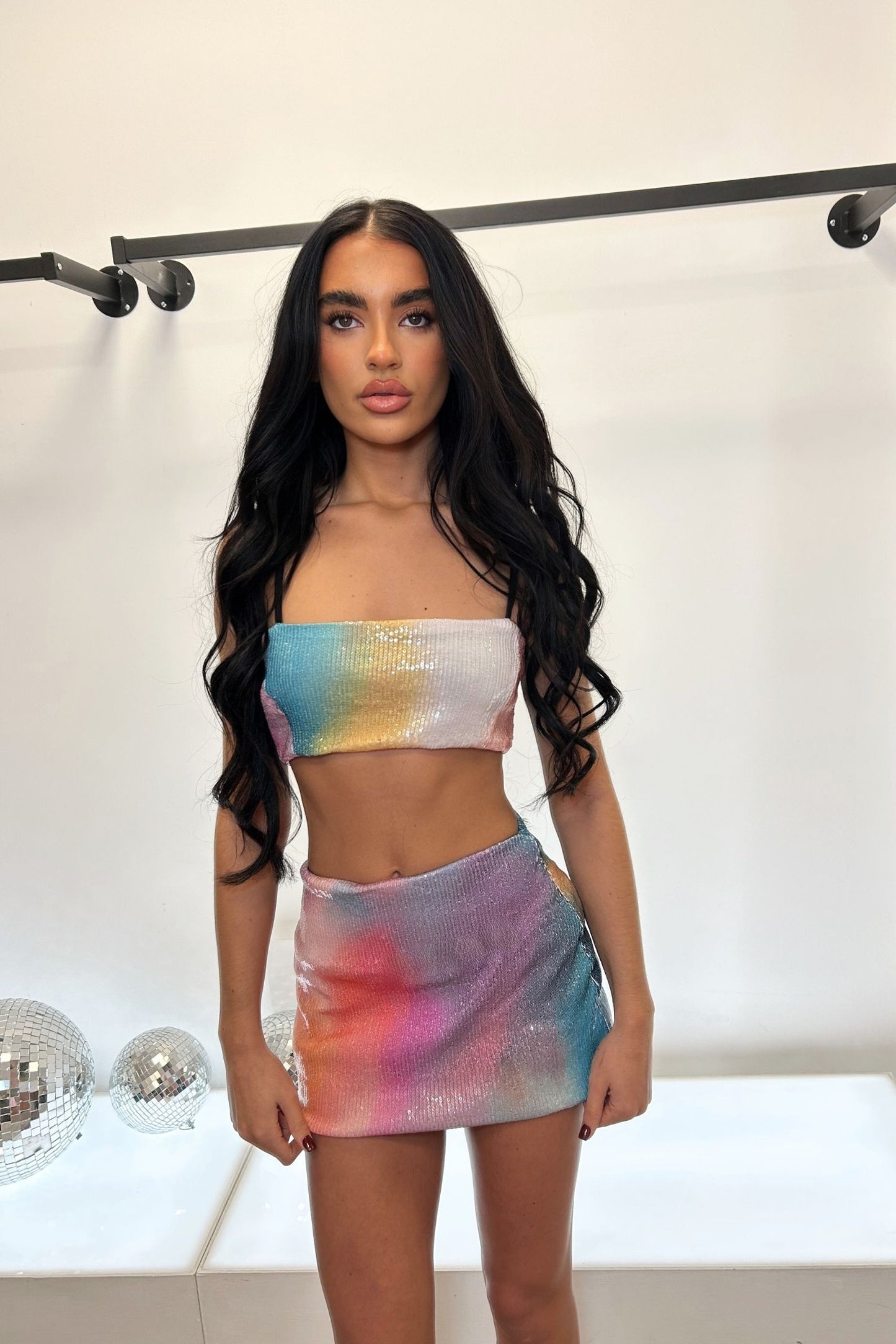 TAYA SEQUIN TOP AND SKIRT CO-ORD