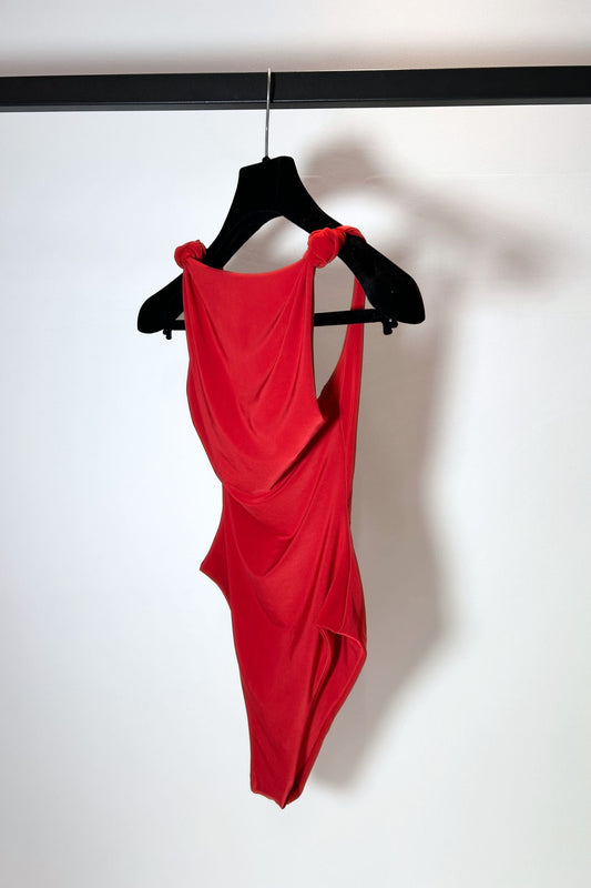 MARLEY X SASHA  LOW BACK KNOT DETAIL BODYSUIT AND SKIRT