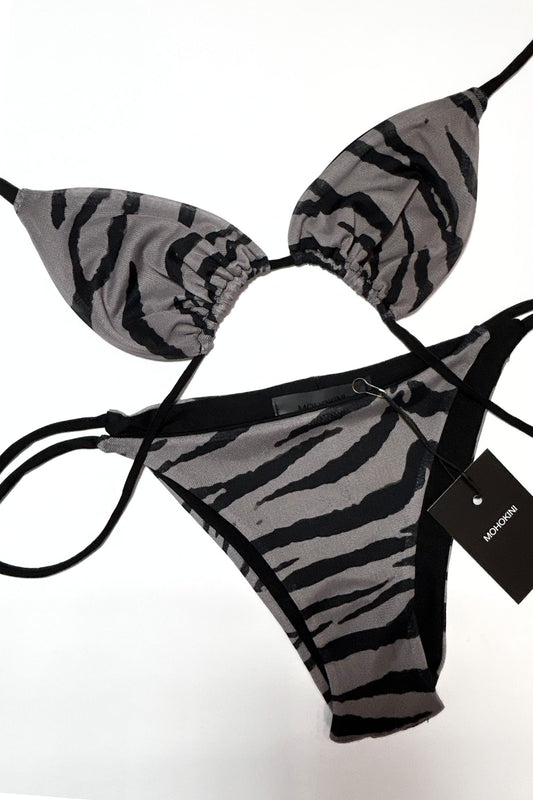 FLORA TRIANGLE BIKINI | GREY TIGER PRINT