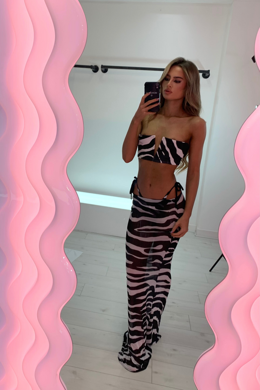 ANYA X CHLOE BIKINI AND SKIRT SET - ZEBRA