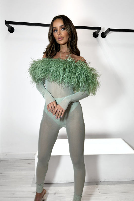 JORDANNA FEATHER JUMPSUIT