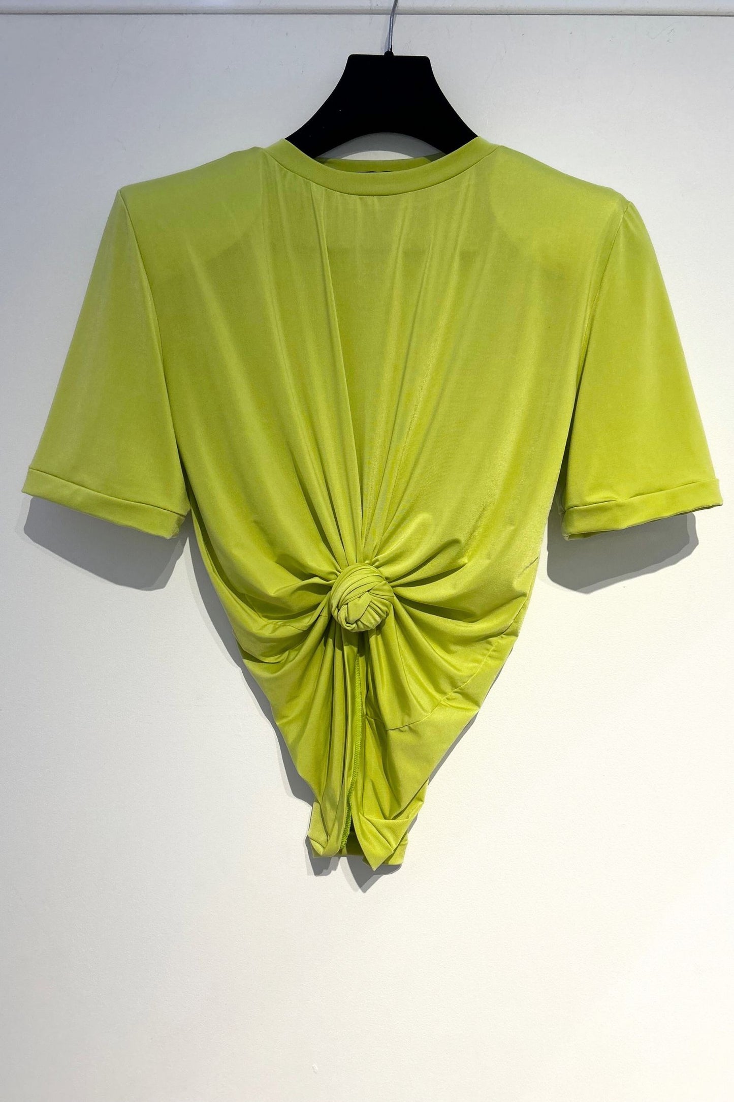 ANNIE PADDED SHOULDER T-SHIRT | LIME - IN STOCK MEDIUM