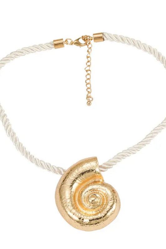 SHELL SWIRL ROPE NECKLACE