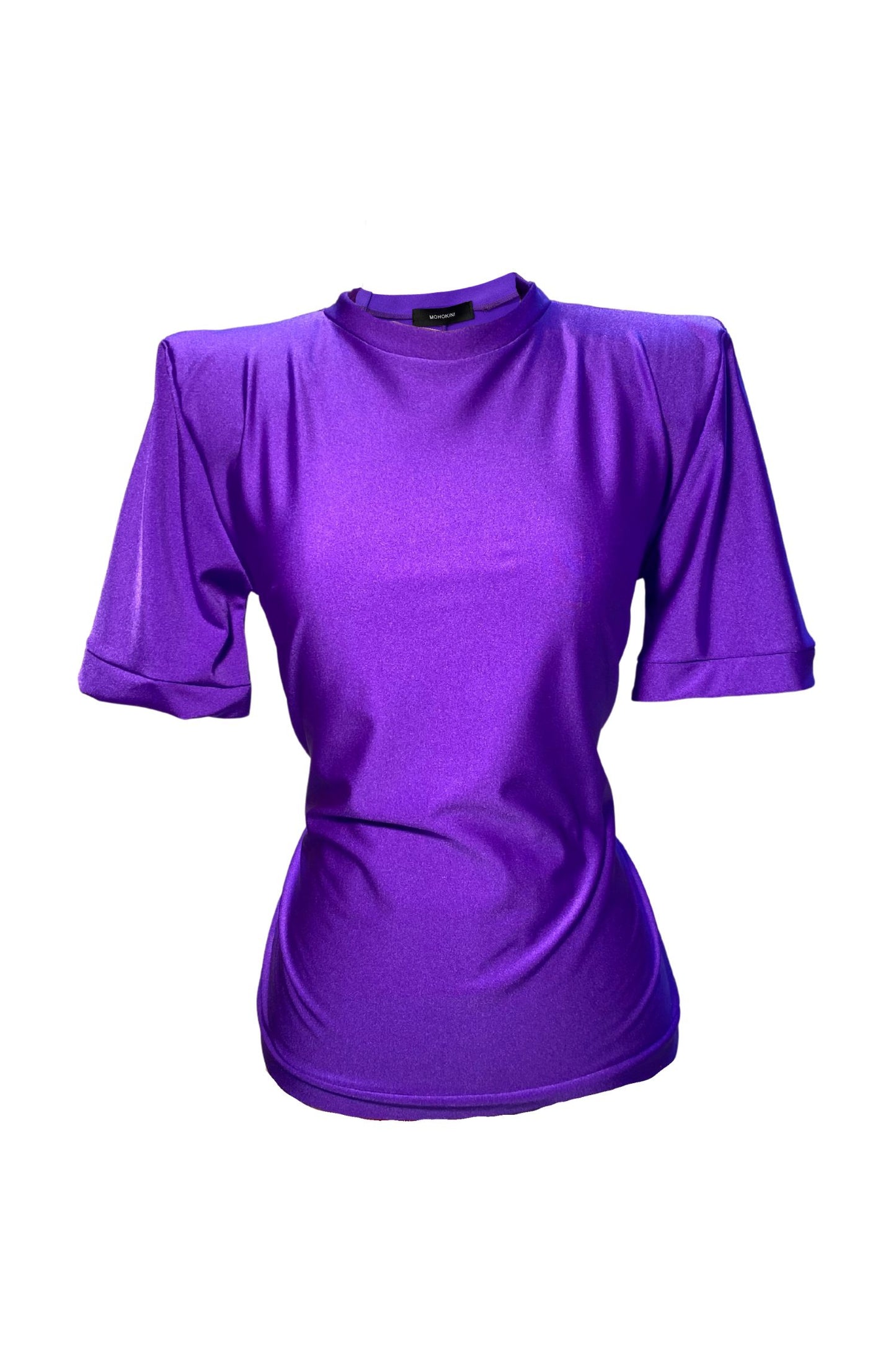 ANNIE PURPLE PADDED SHOULDER T-SHIRT IN STOCK SIZE S