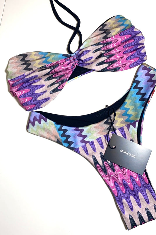 BETHANNY X FLORA BANDEAU BIKINI MULBERRY MIX