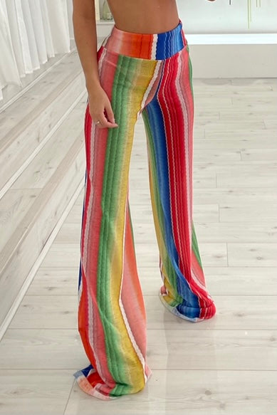 HALLIE WIDE LEG BEACH TROUSERS IN MATILDA PRINT