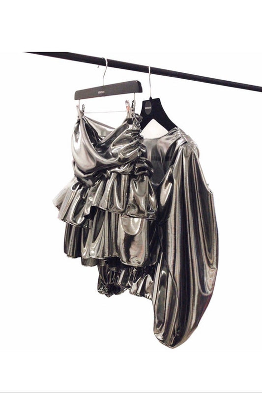 FIFI SKIRT & TOP CO-ORD - SILVER FOIL