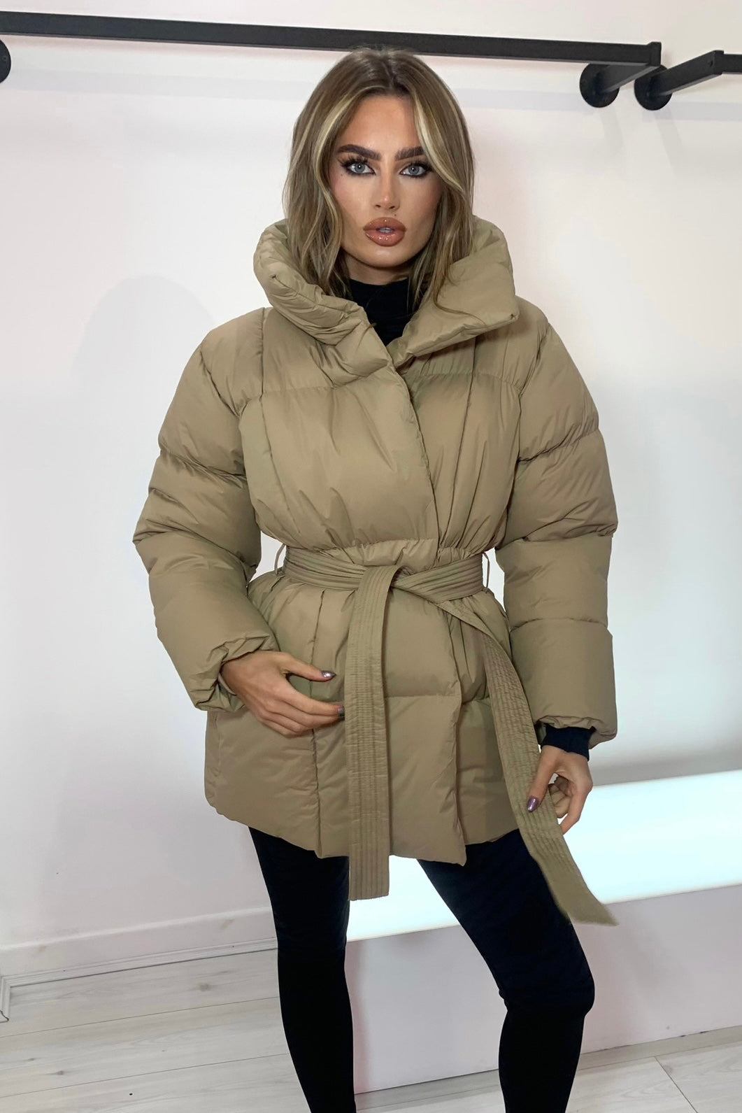 KENDALL BELTED  PUFFA COAT - IN STOCK