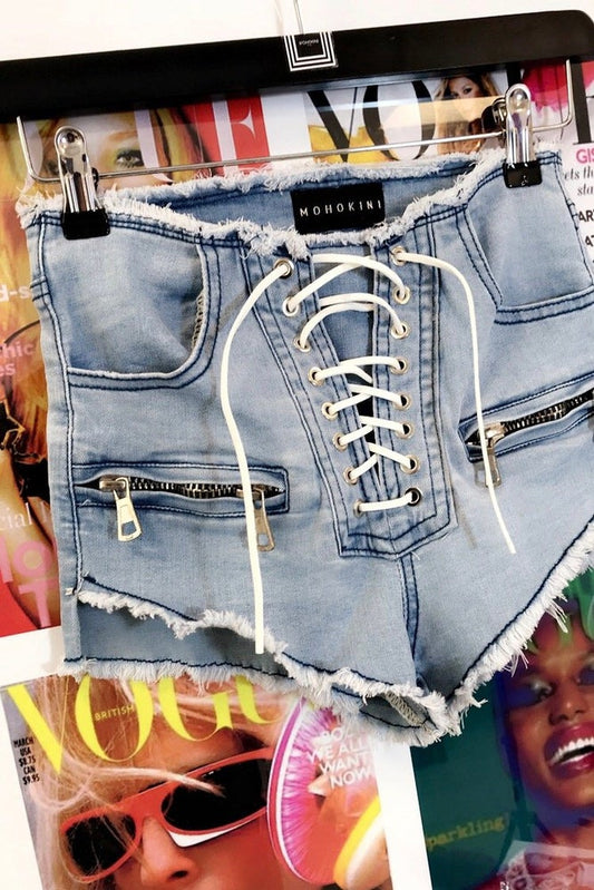 DARCY • LACE UP • SHORT SHORTS - PRE ORDER
