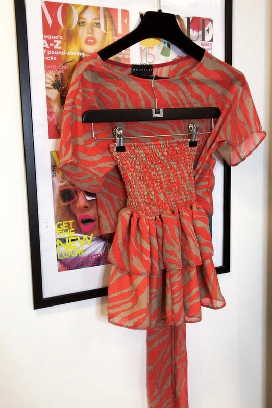 CLAUDIA X ROMEE CO-ORD - ORANGE NUDE ZEBRA