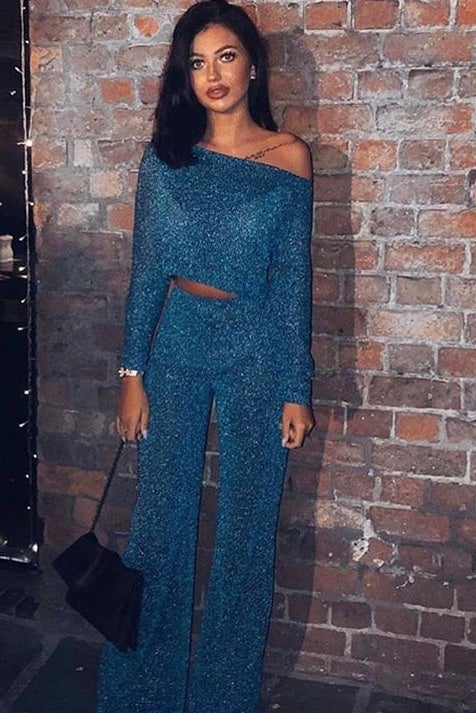 OLIVIA CO-ORD  - TEAL SPARKLE