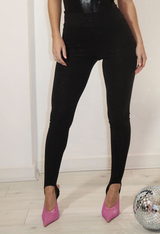 LUCINDA STIRRUP LEGGINGS - FINE JERSEY SPARKLE